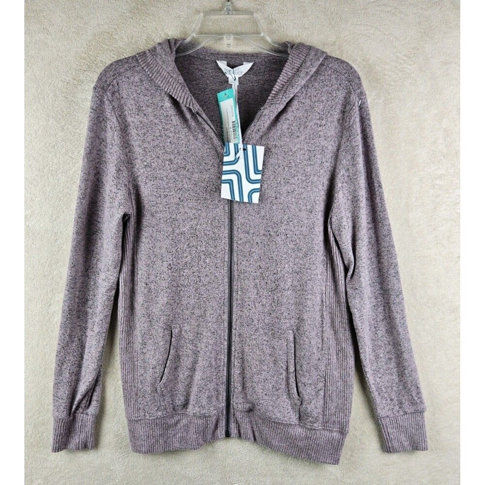 Market & Spruce Women's Blakely Zip Up Brushed Knit Hoodie Sweatshirt Size M